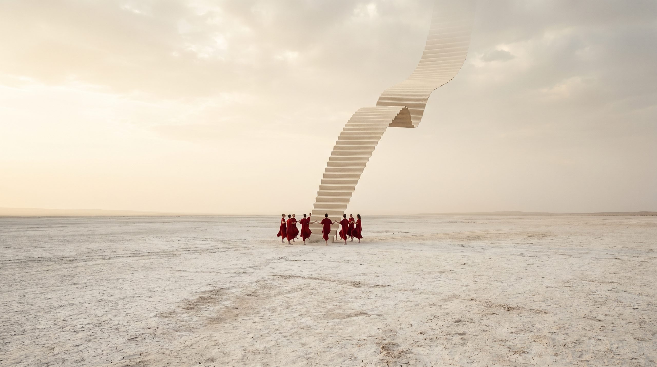 Where the Sky Becomes Linen No. 18 — Stairway Beyond the Salt